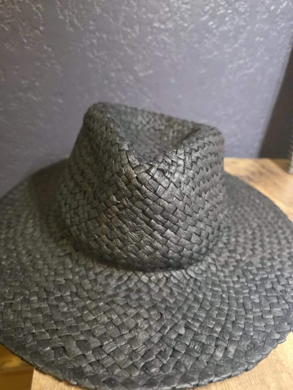 Madewell Packable Straw Hat Black NP779 Panama S/M NEW - Picture 3 of 6